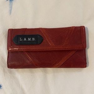 L.A.M.B. Dark brown/red wallet.